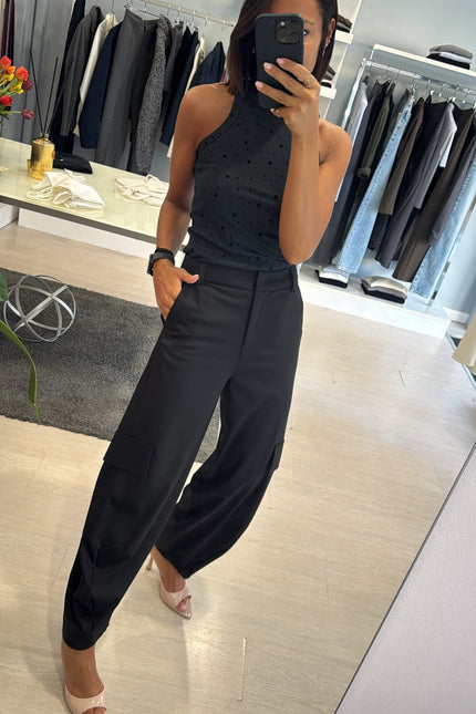 Pantalone cargo nero kn