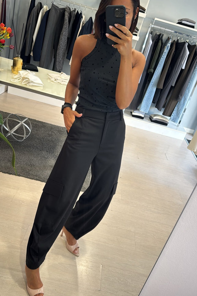 Pantalone cargo nero kn