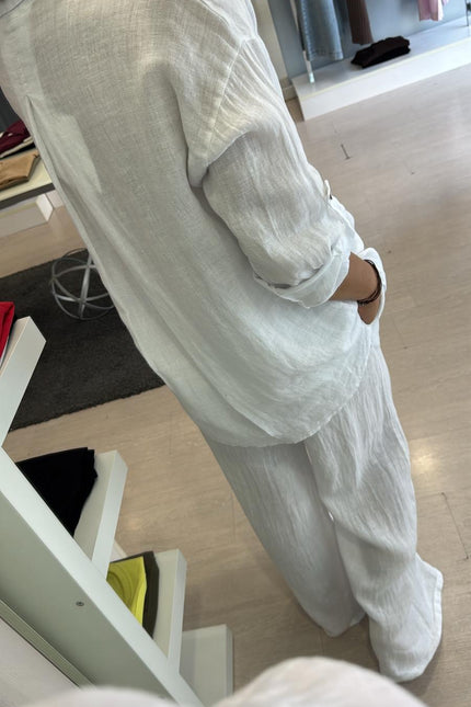 Camicia in lino bianca sl