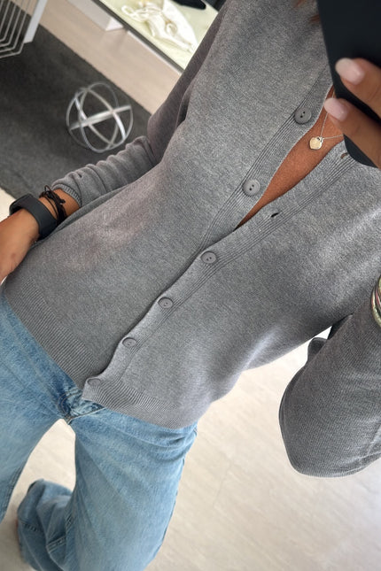 Cardigan regular grigio medio kn