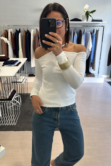 Maglia spalle scese bianca