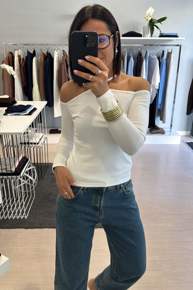 Maglia spalle scese bianca