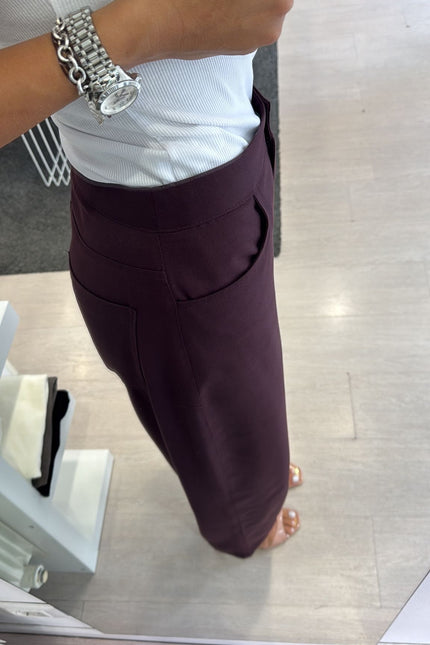 Pantalone tencel bordeaux