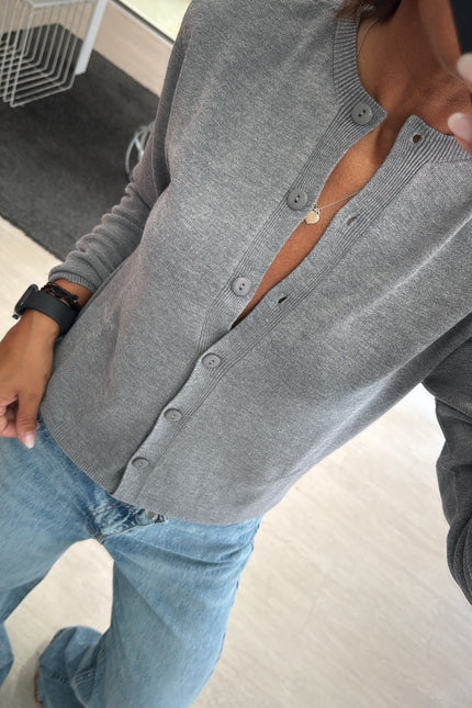 Cardigan regular grigio medio kn