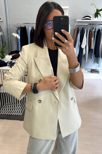 Giacca ecopelle avorio