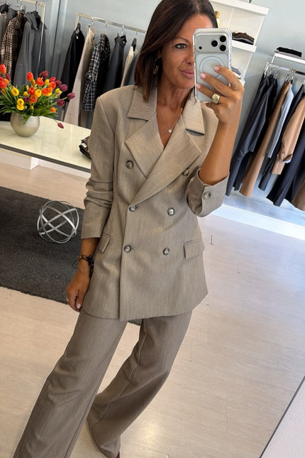 Giacca Robe Manteau completo tortora ak