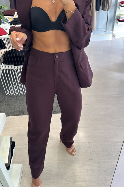 Pantalone tencel bordeaux