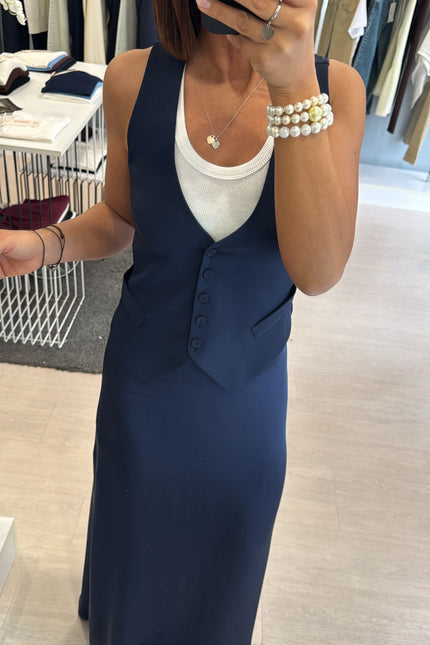 Gonna in satin blu kk