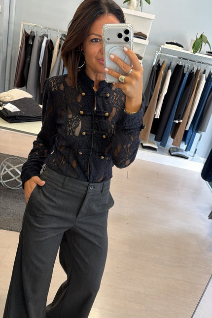 Pantalone wide-leg Antracite Kn
