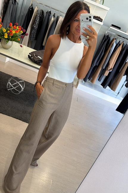 Pantalone dritto completo tortora ak