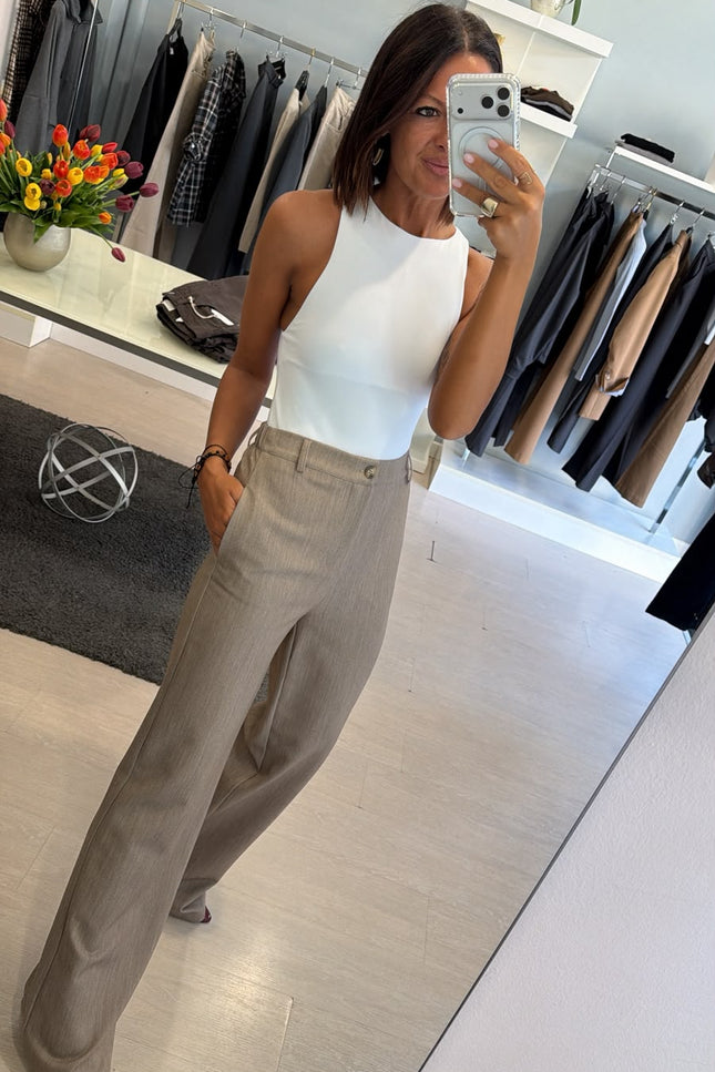 Pantalone dritto completo tortora ak