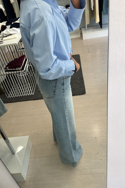 Camicia punto luce azzurra