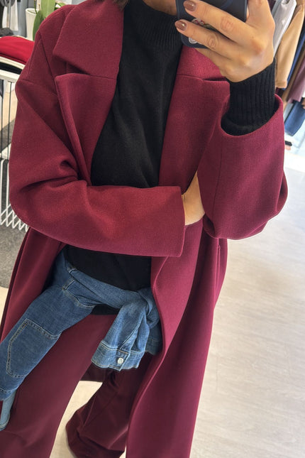 Pantalone zampa bordeaux