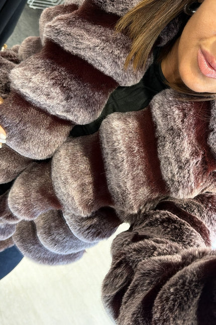 Pelliccia eco bordeaux sfumato yl