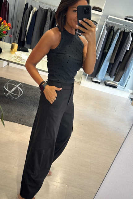 Pantalone cargo nero kn