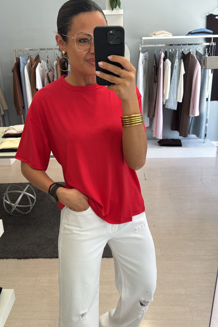 T-shirt boxy fit rossa kn