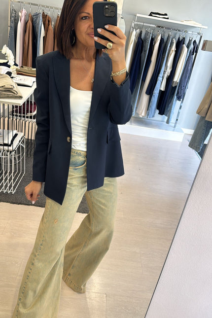 Jeans wide leg sfumato sabbia