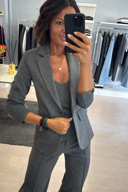Giacca slim completo punto milano grigio medio kn