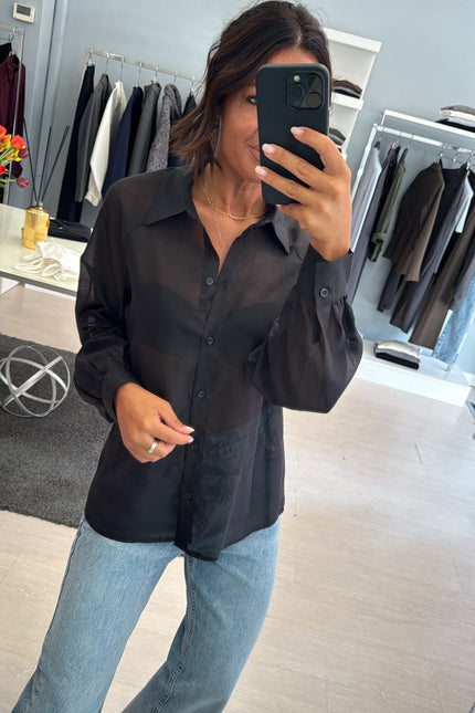 Camicia Lyocell nera ak