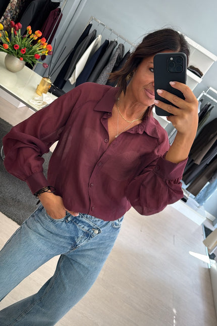 Camicia Lyocell bordeaux ak
