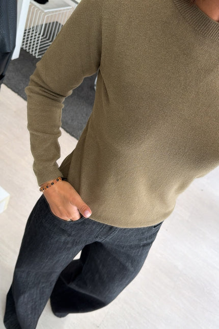 Maglia girocollo kaki kk