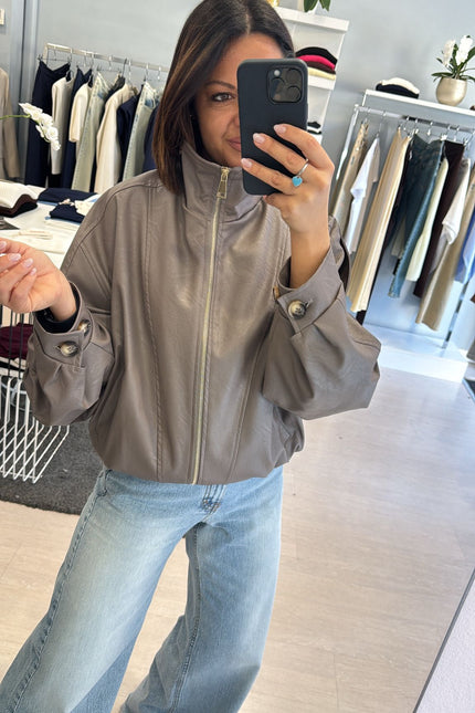 Bomber ecopelle fango