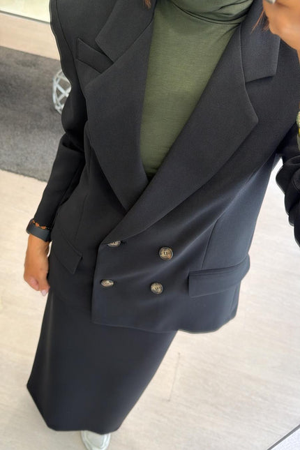 Blazer nero doppio petto kk