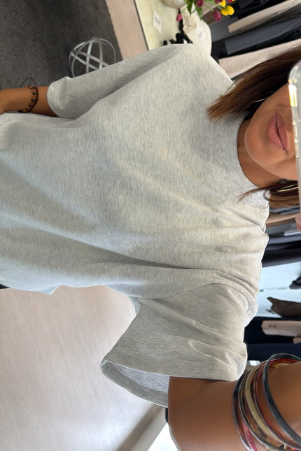 T-shirt oversize grigio melange kk