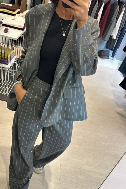 Pantalone gessato grigio