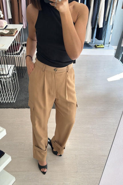 Pantalone cargo cammello ak