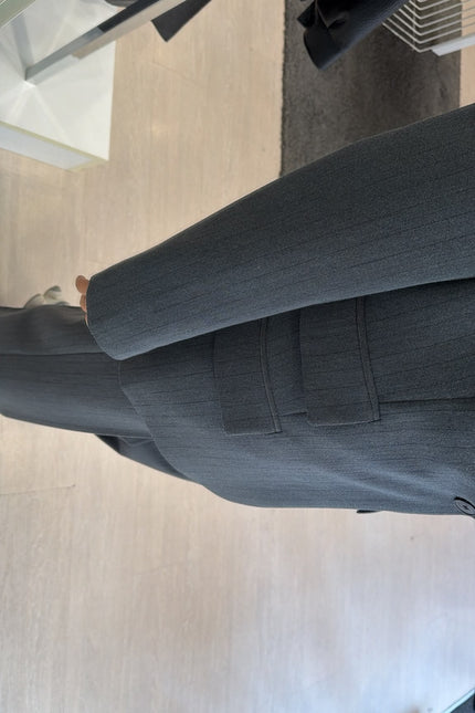 Blazer antracite micro-gessato completo kn