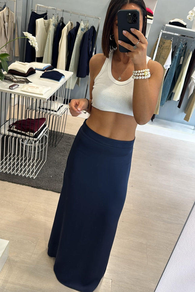 Gonna in satin blu kk