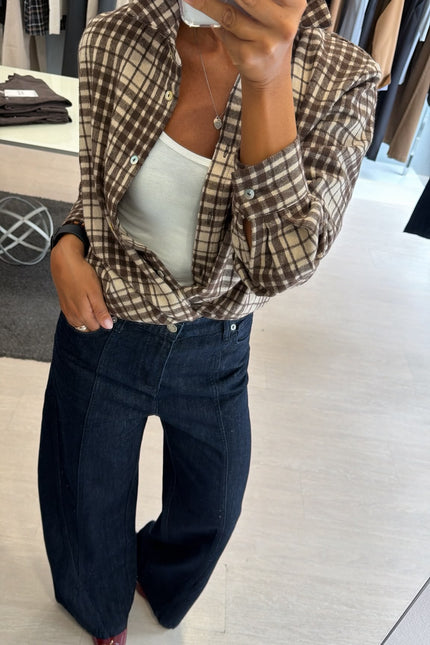 Camicia check cioccolato cc