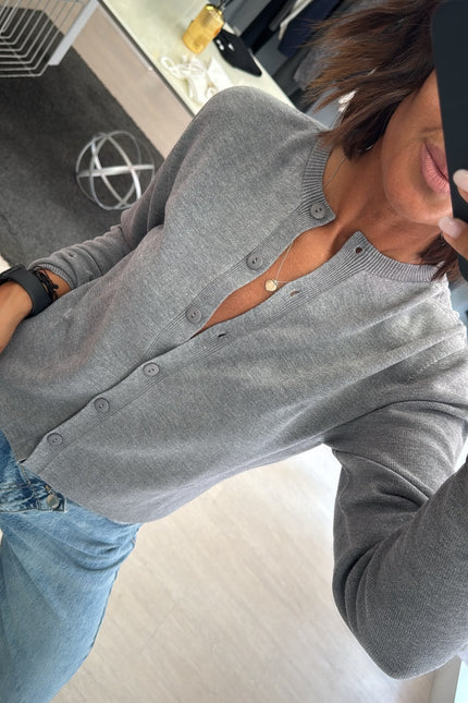 Cardigan regular grigio medio kn