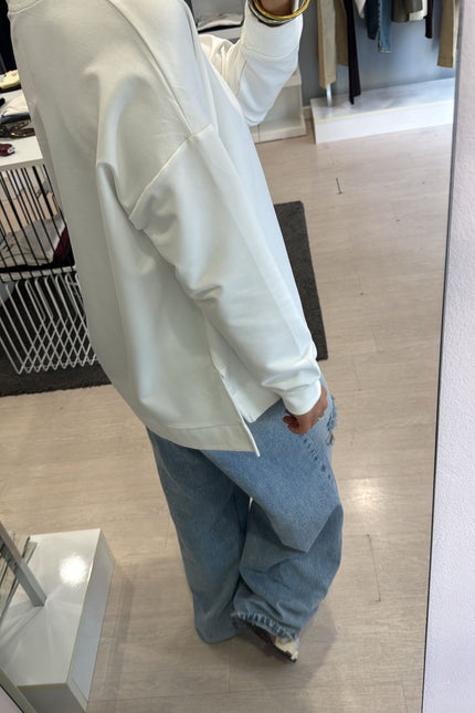 Felpa girocollo bianca