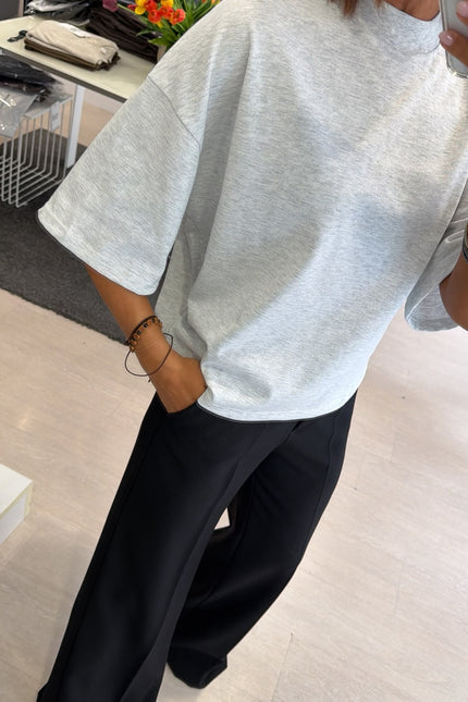 T-shirt oversize grigio melange kk