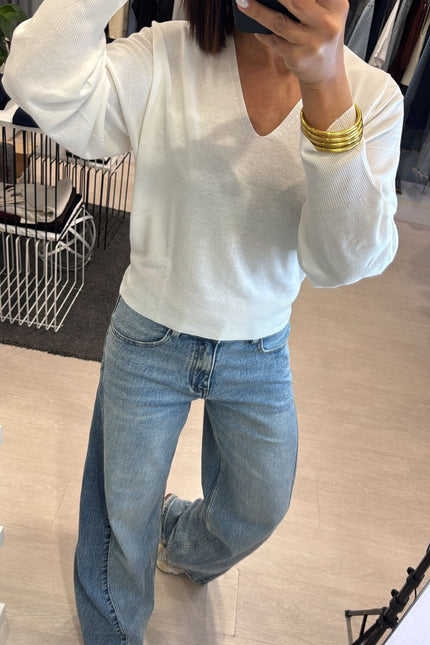 Maglia scollo a V bianco