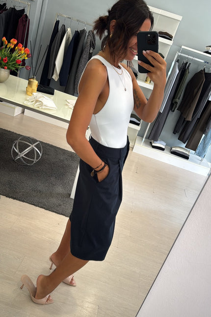 Bermuda completo gessato blue navy kn