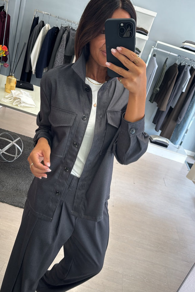 Camicia overshirt grigio piombo ak