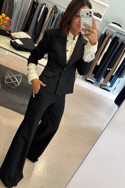 Pantalone wide-leg completo Nero Kn