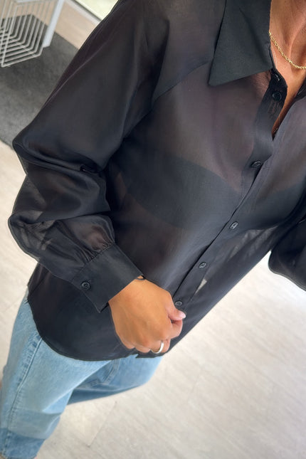 Camicia Lyocell nera ak