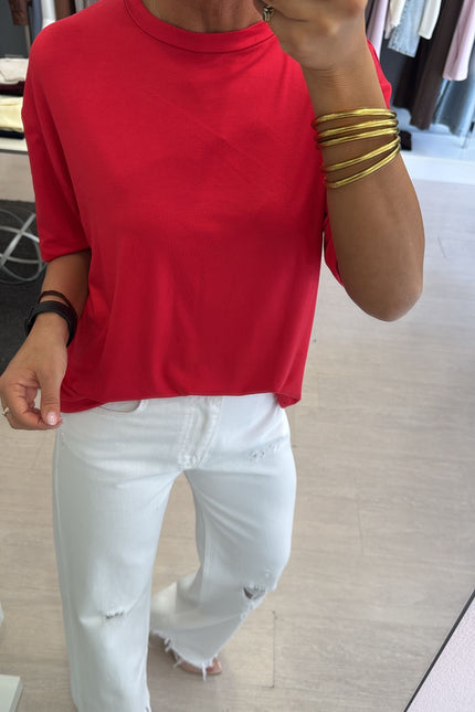 T-shirt boxy fit rossa kn
