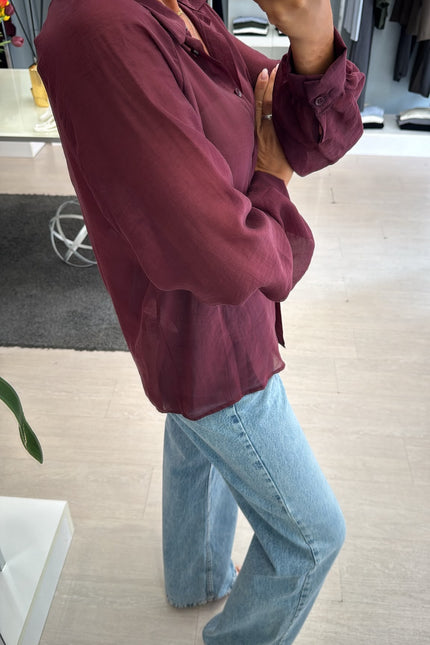 Camicia Lyocell bordeaux ak