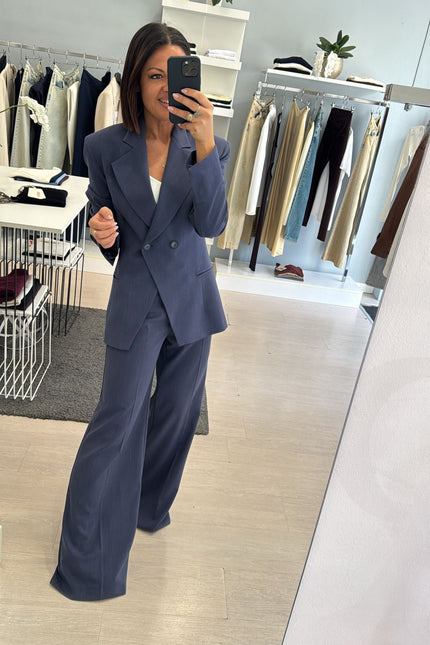 Pantalone completo melange blu kk
