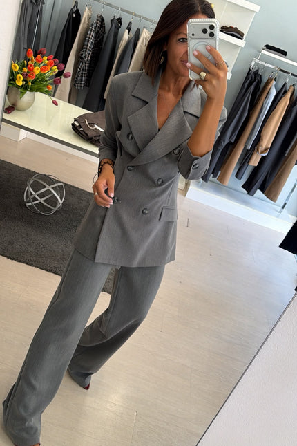 Giacca Robe Manteau completo grigio medio ak