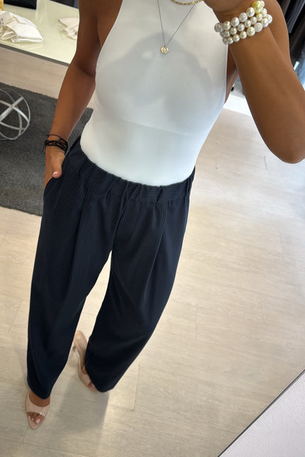 Pantalone completo gessato blue navy kn