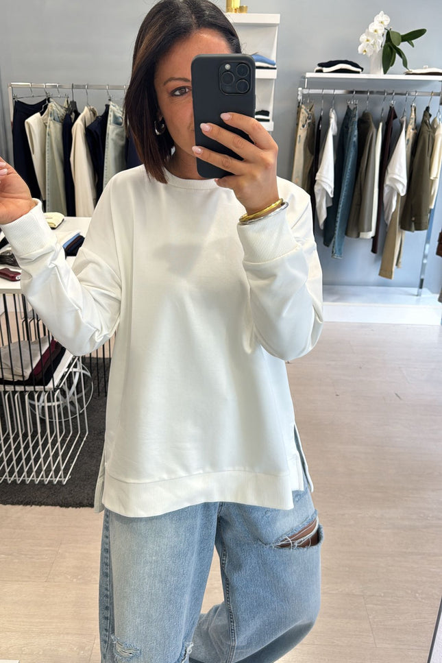 Felpa girocollo bianca