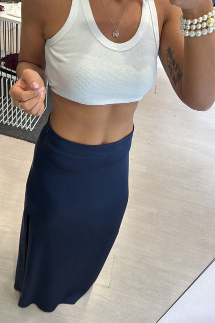 Gonna in satin blu kk
