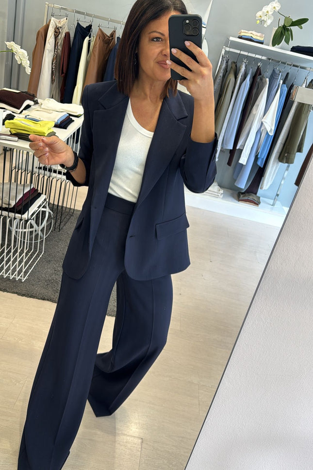 Pantalone completo gessato blu