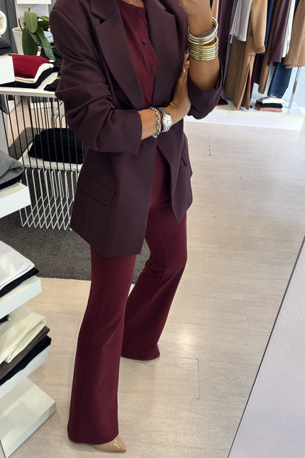 Pantalone zampa bordeaux